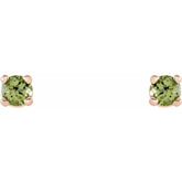14K Rose 2.5 mm Natural Peridot Earrings
